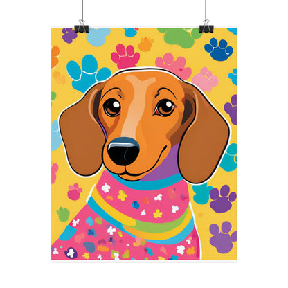 Dachshund Poster Dog Wall Art Animal Lover Kids Room Decoration Girls