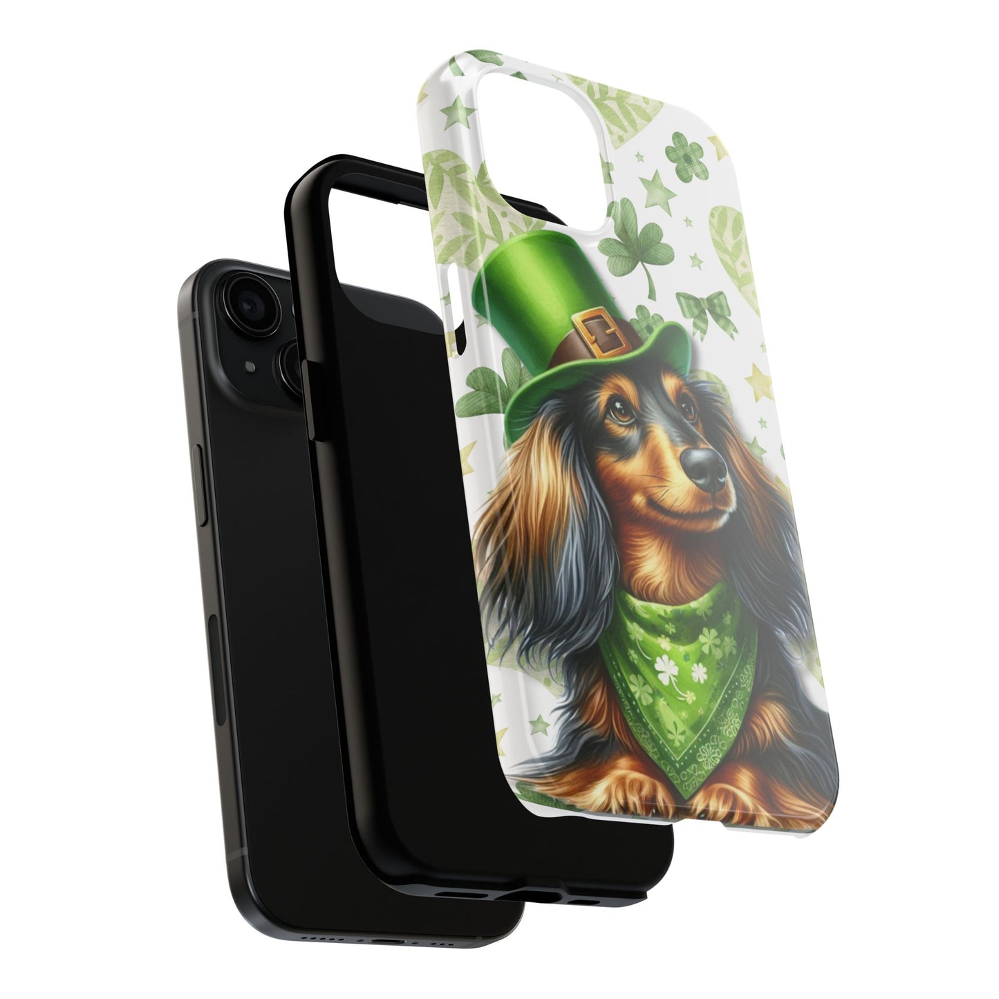 St Patricks Cute Dachshund Phone Case Dog Lover Gift Tough Phone Cover Patty