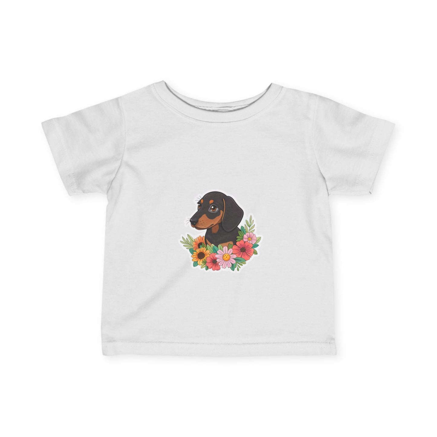 Floral Dachshund Infant Tee Toddler TShirt Cute Baby Shirt Dog Lover Gift Spring
