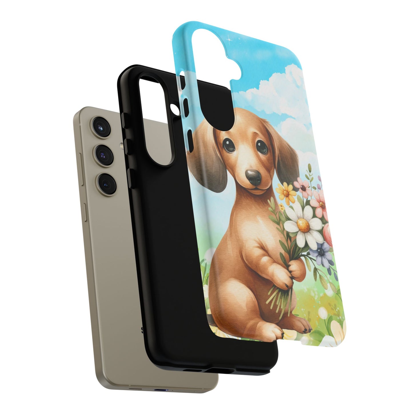 Watercolor Dachshund Dog Phone Case - Rescue Dog Apple Pixel Galaxy Spring