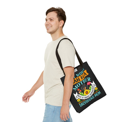 Mom Dachshund Puppy Tote Bag Bright and Cheerful Weiner Doxie