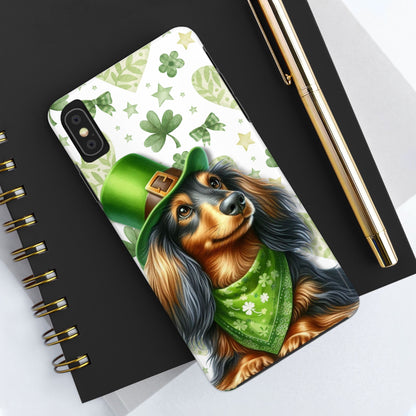 St Patricks Cute Dachshund Phone Case Dog Lover Gift Tough Phone Cover Patty