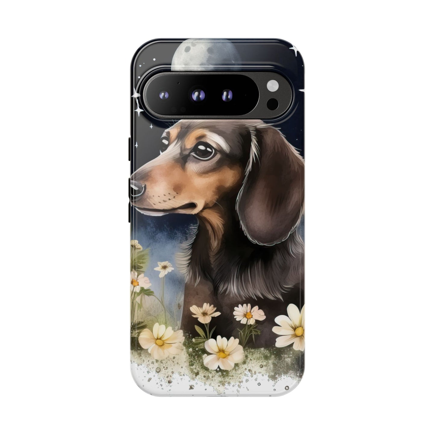 Vibrant Dachshund Moonlight Phone Case - Dog Apple Pixel Galaxy