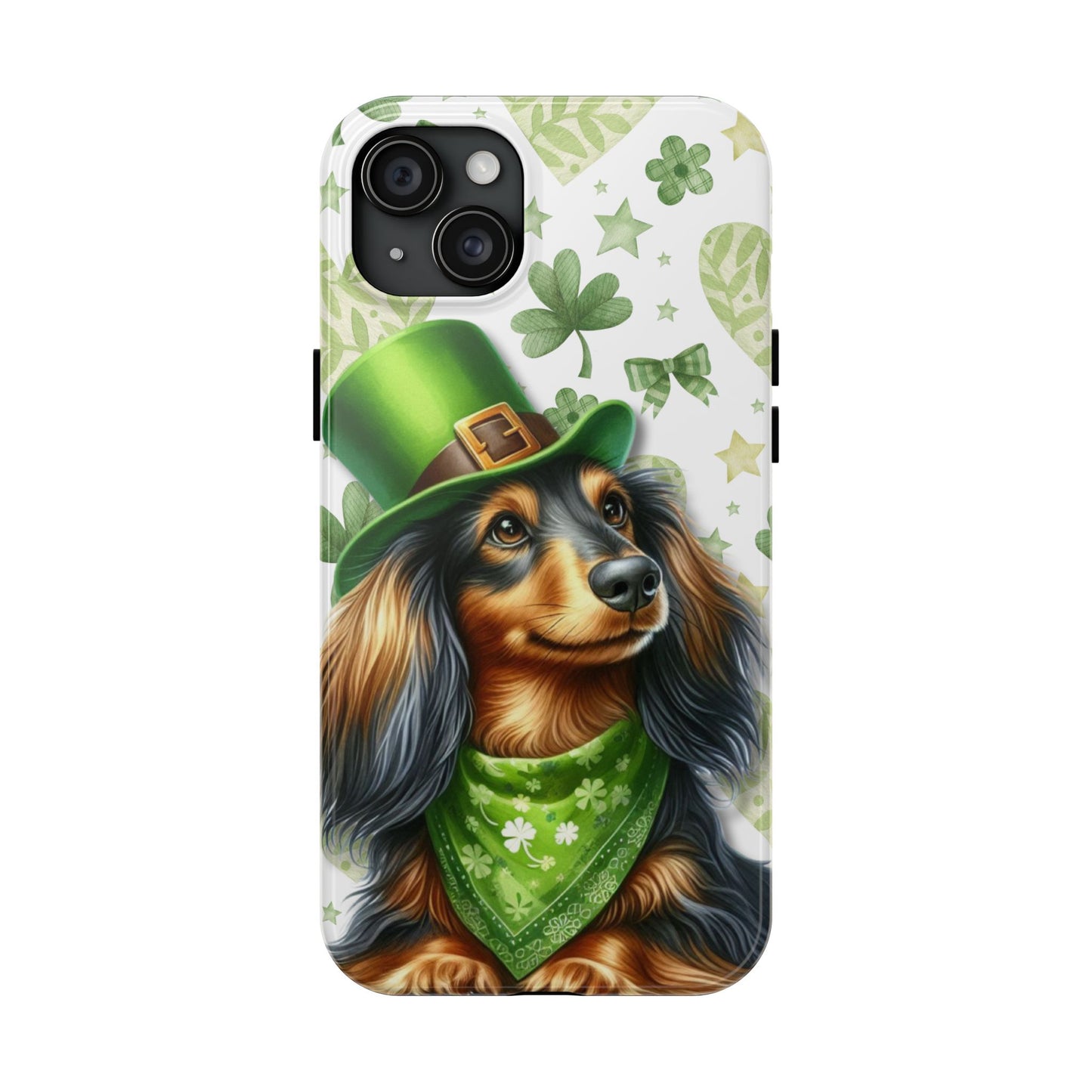 St Patricks Cute Dachshund Phone Case Dog Lover Gift Tough Phone Cover Patty