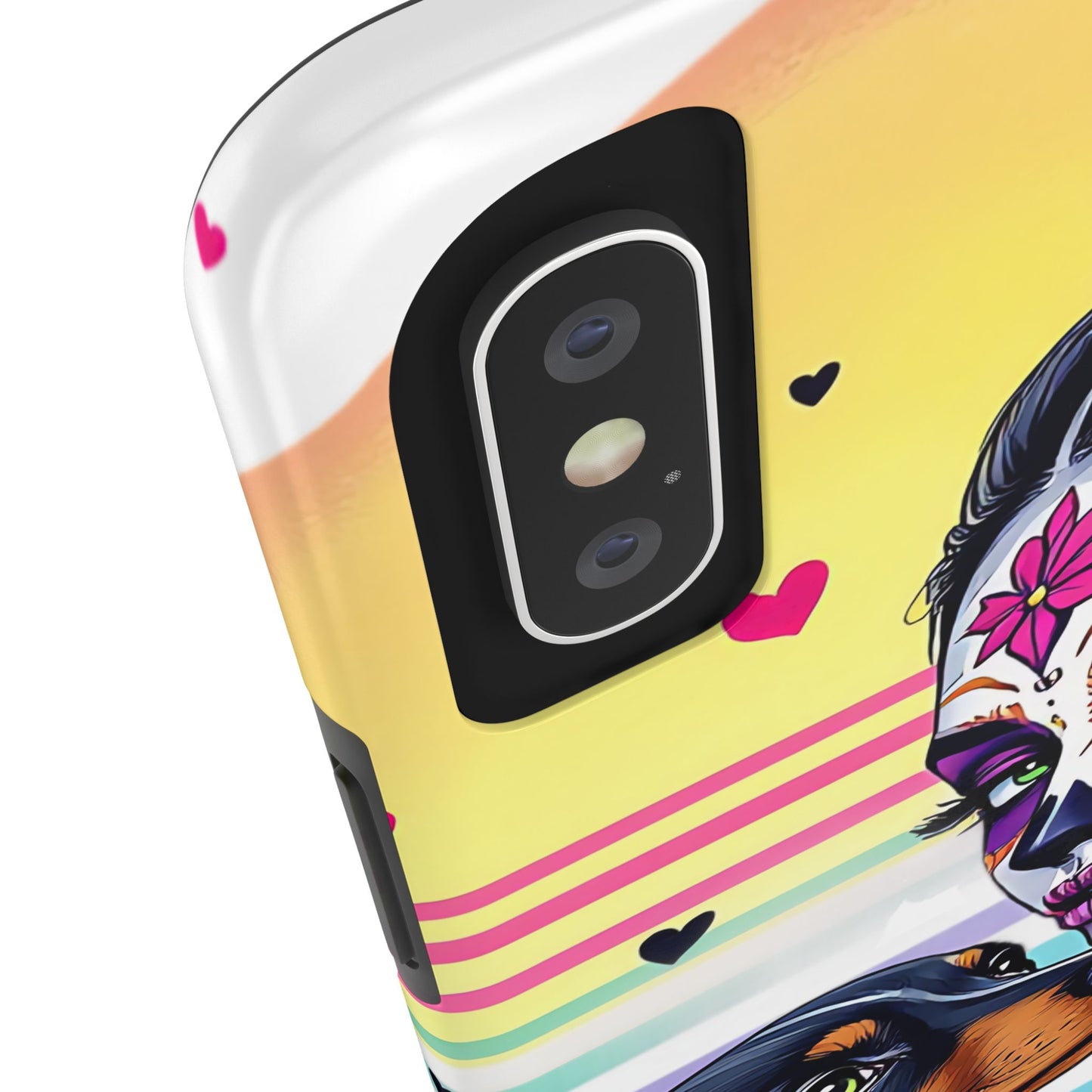 Cute Dachshund Phone Case Dog Lover Gift Tough Phone Cover Doxie Skull