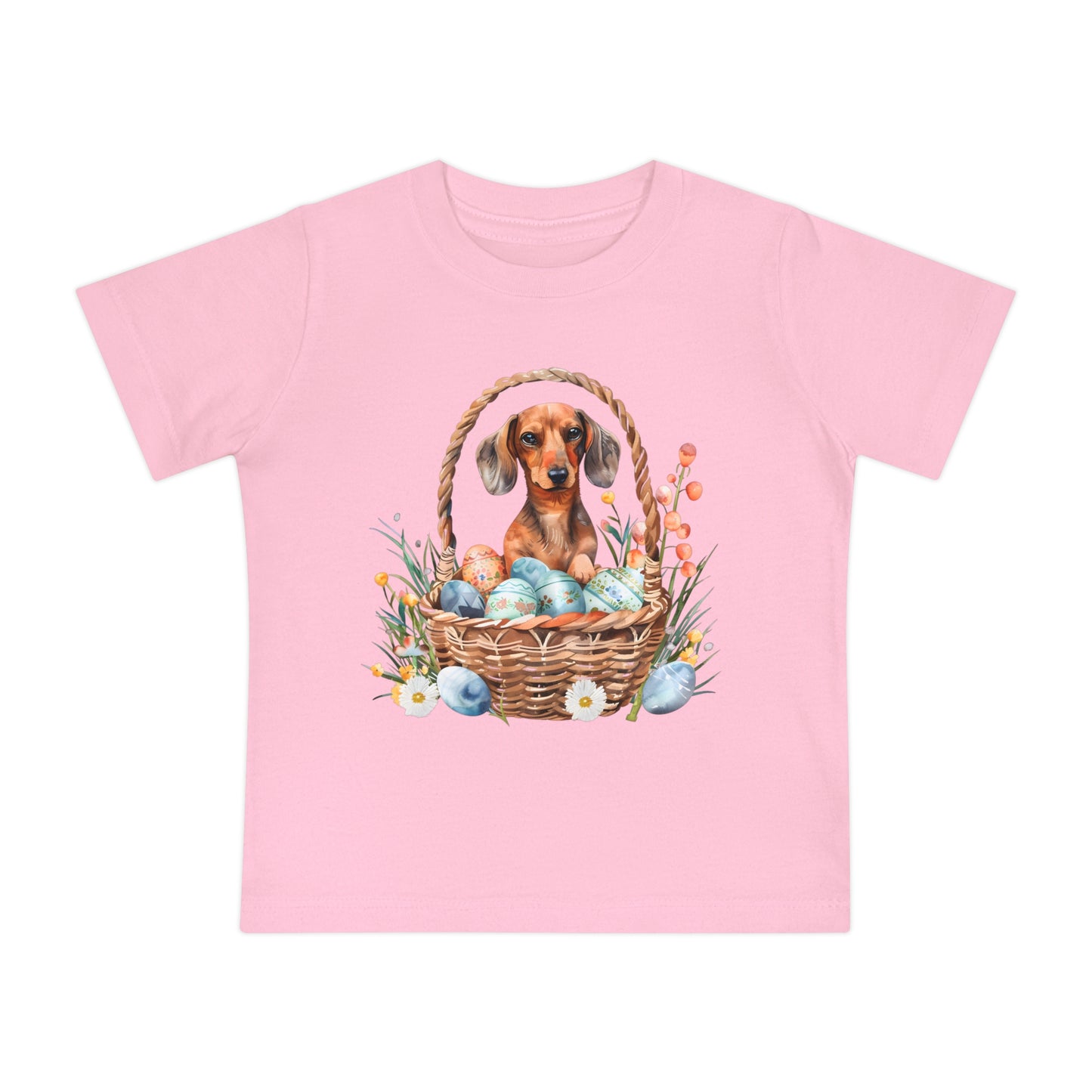 Girl Puppy Baby T-Shirt, Cute Dog Doxie Toddler Dachshund