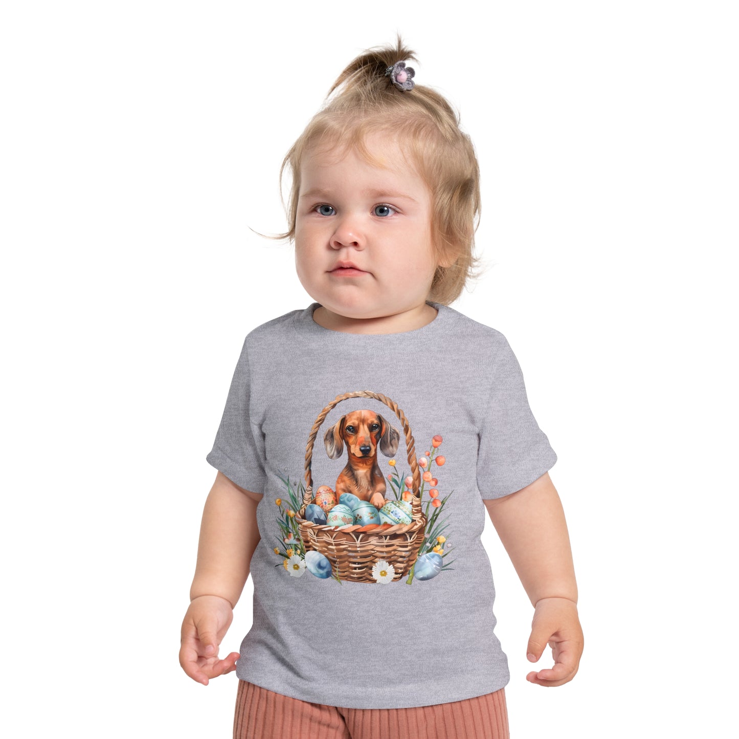 Girl Puppy Baby T-Shirt, Cute Dog Doxie Toddler Dachshund