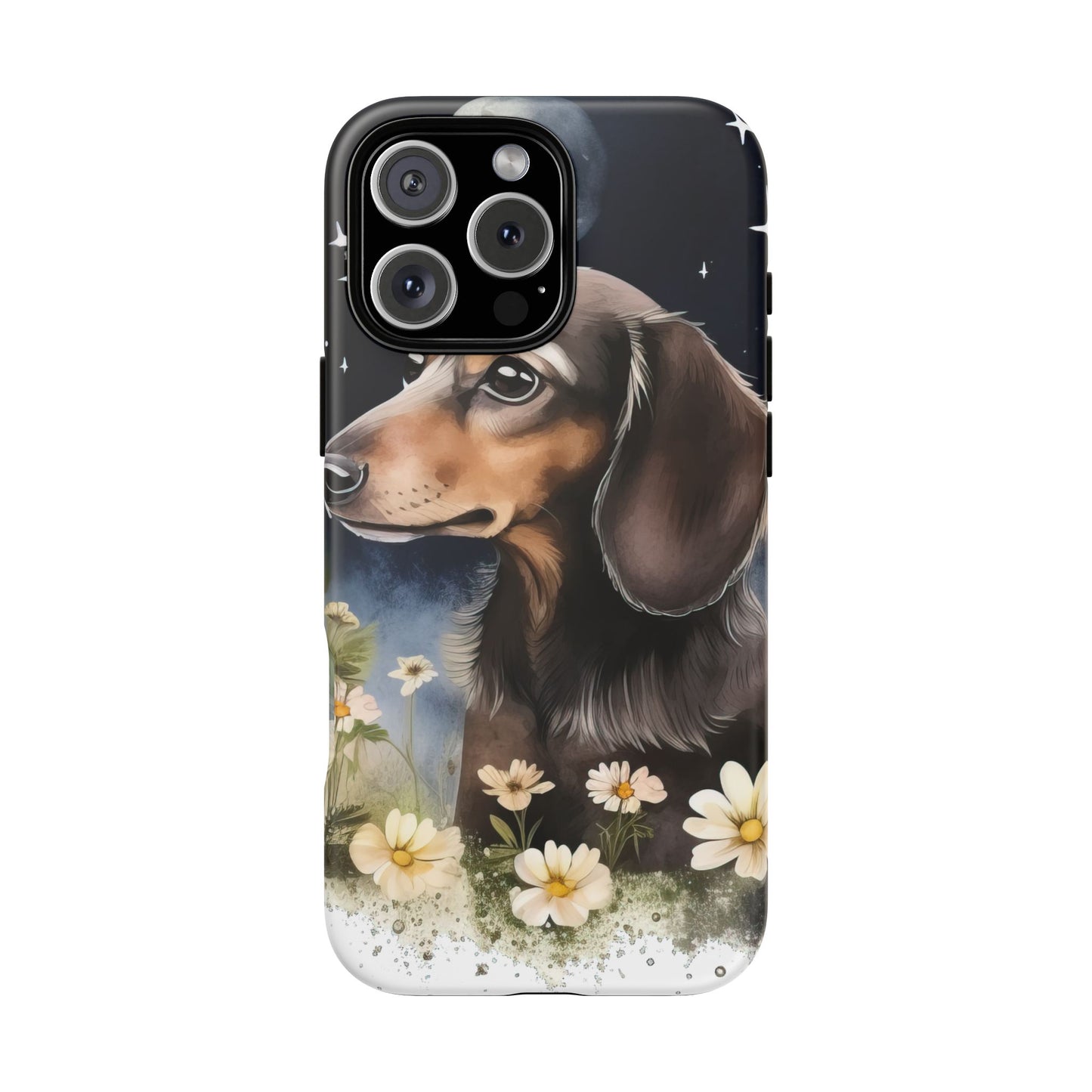 Vibrant Dachshund Moonlight Phone Case - Dog Apple Pixel Galaxy