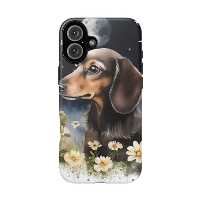 Vibrant Dachshund Moonlight Phone Case - Dog Apple Pixel Galaxy
