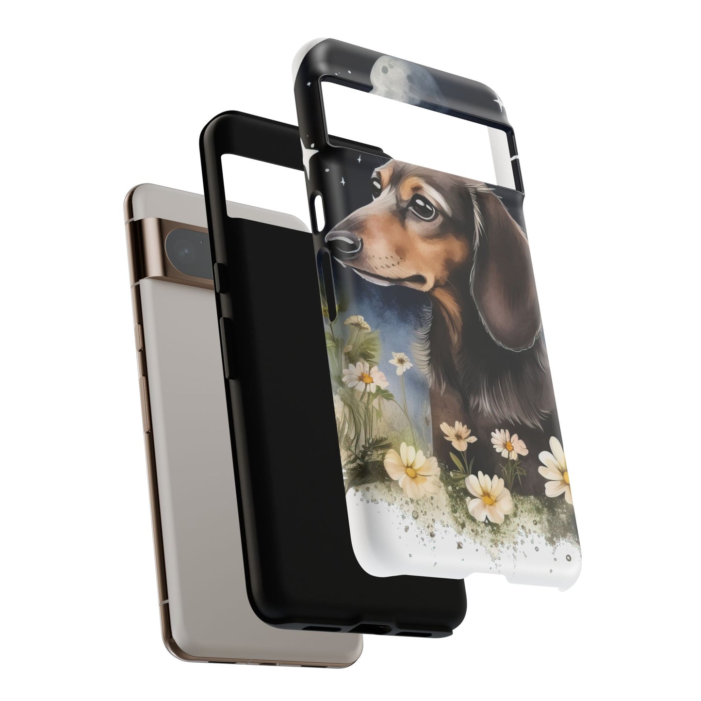 Vibrant Dachshund Moonlight Phone Case - Dog Apple Pixel Galaxy