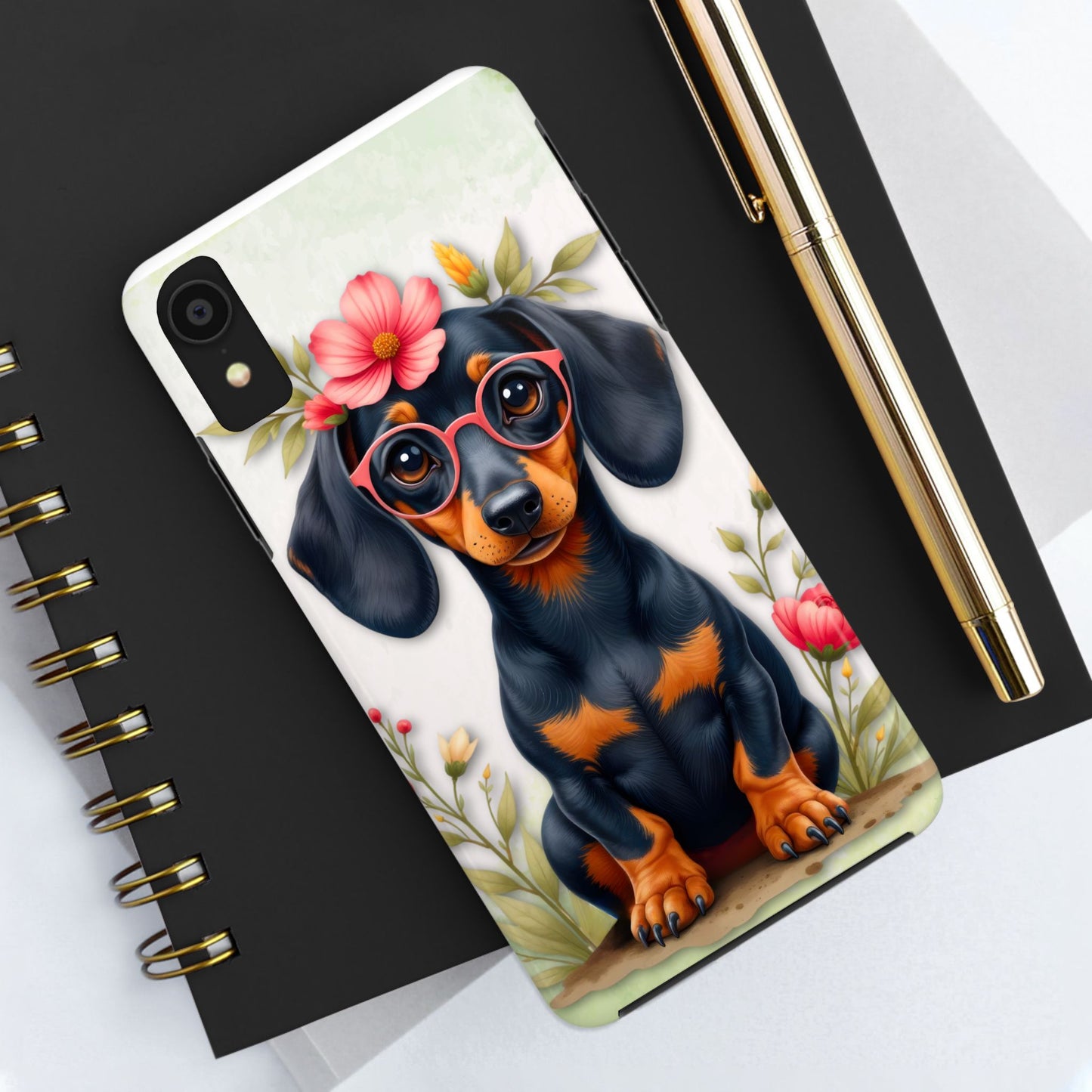 Cute Dachshund Phone Case, Dog Lover Gift, Tough Phone Cover, Pet Accessory,