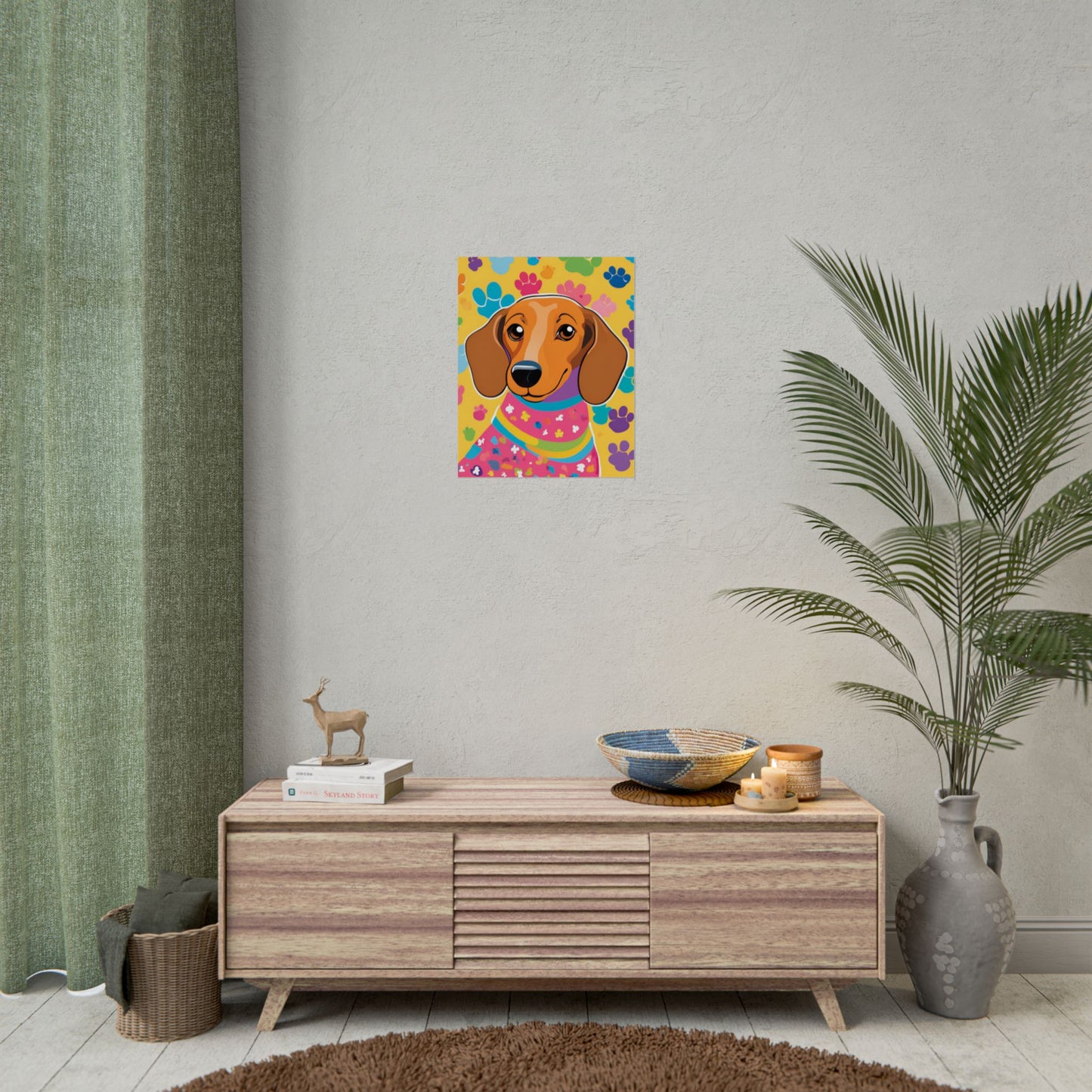Dachshund Poster Dog Wall Art Animal Lover Kids Room Decoration Girls