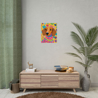 Dachshund Poster Dog Wall Art Animal Lover Kids Room Decoration Girls