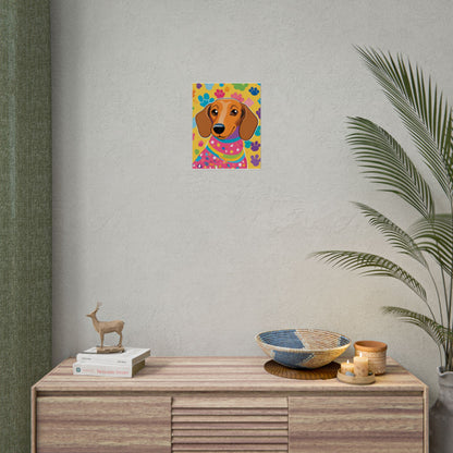 Dachshund Poster Dog Wall Art Animal Lover Kids Room Decoration Girls