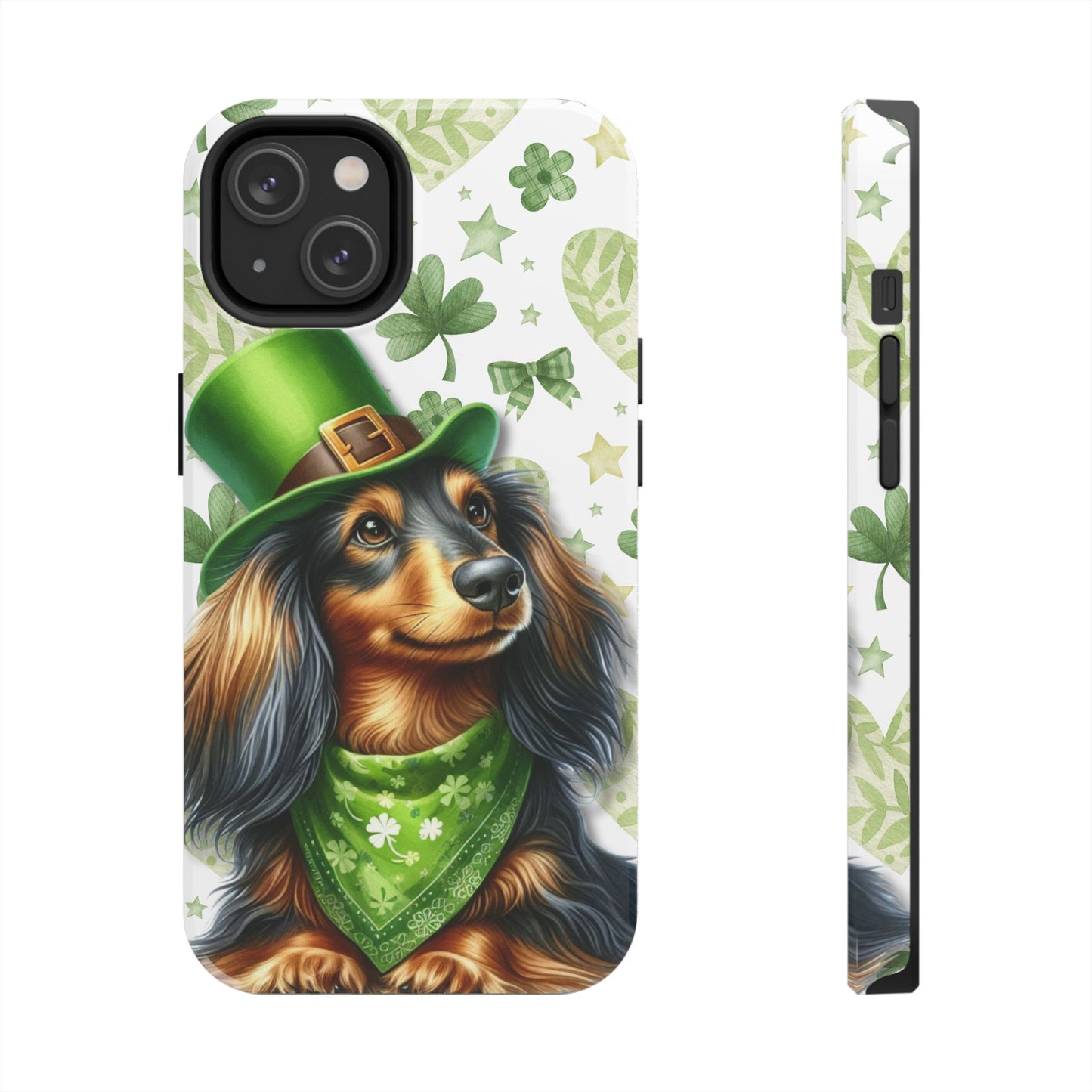 St Patricks Cute Dachshund Phone Case Dog Lover Gift Tough Phone Cover Patty