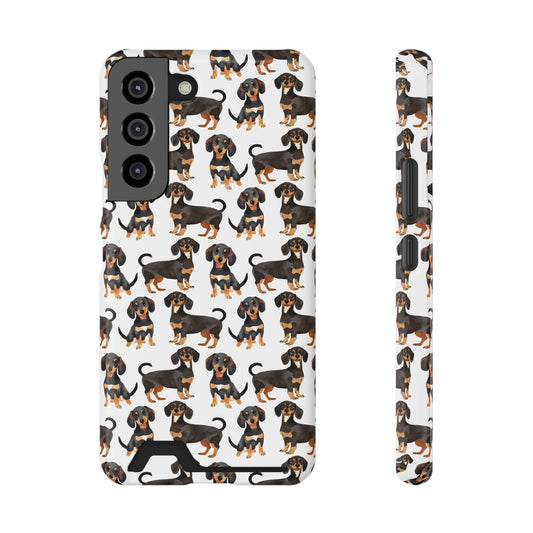 Dachshund Phone Case, Trendy Wallet Case for Dog Lovers, Cute Card Holder Cover, Animal Print Accessory, Slim Protective