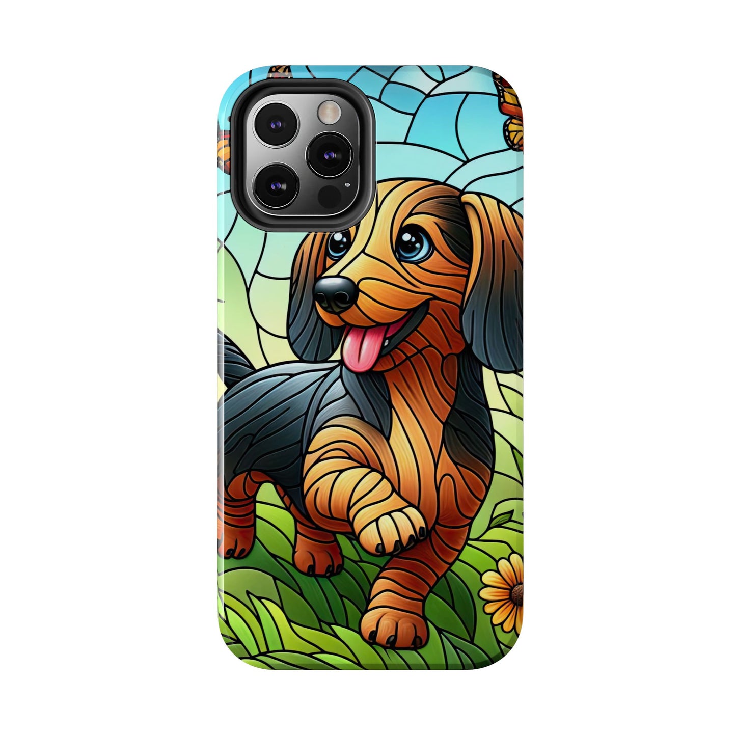 Cute Dachshund Phone Case, Dog Lover Gift, Tough Phone Cover, Pet Accessory,
