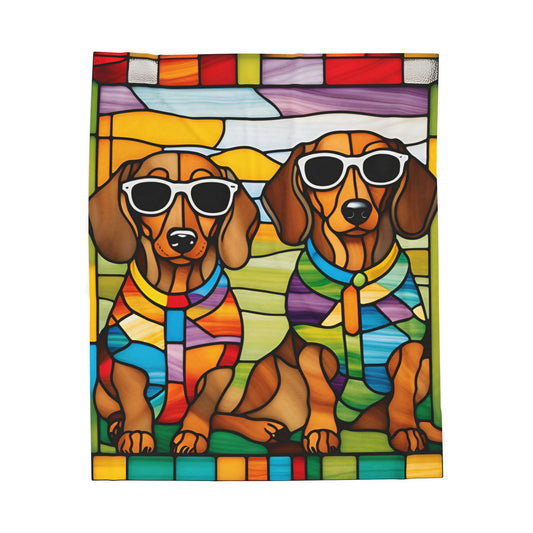 Vibrant Dachshund Blanket, Cozy Throw, Dog Lover Gift, Animal Print Bedding, Home Decor Accent