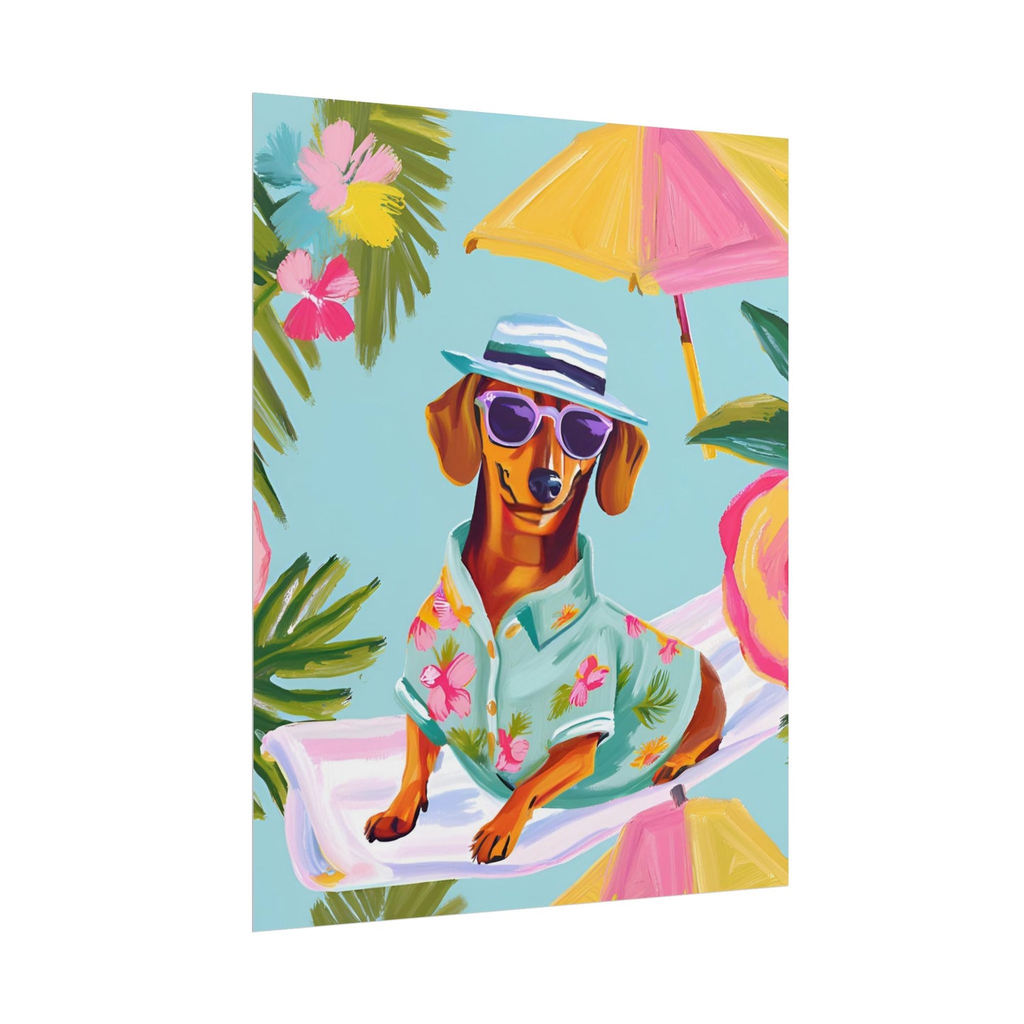 Sophisticated Dachshund Poster Dog Wall Art Animal Lover Game Room Decoration Weiner Dog