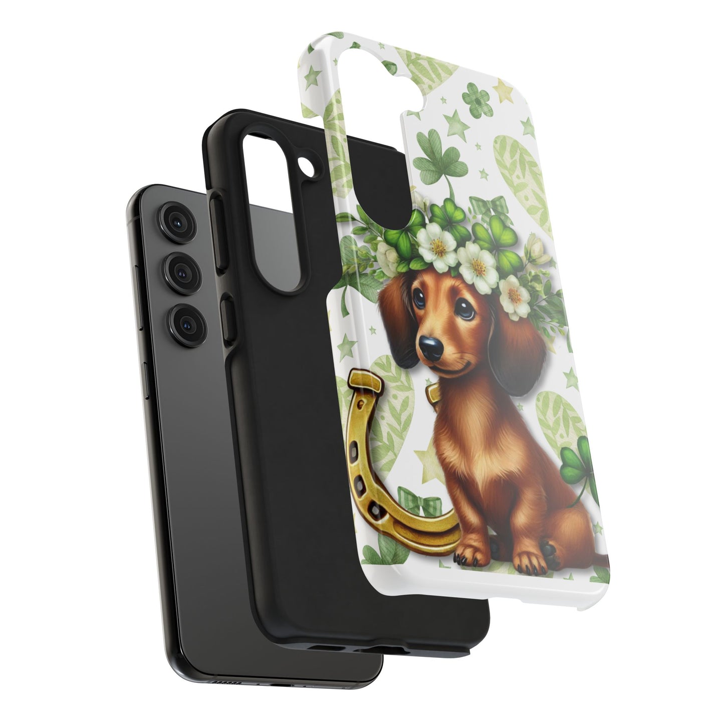 St Patricks Cute Dachshund Phone Case Dog Lover Gift Tough Phone Cover Patty