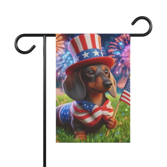 USA Garden Flag Dog Mom Banner Home Decor Dachshund Red Hair