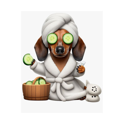Weiner Dog in a Bathrobe Matte Vertical Posters Dachshund Weiner Dog