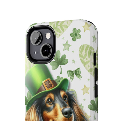 St Patricks Cute Dachshund Phone Case Dog Lover Gift Tough Phone Cover Patty