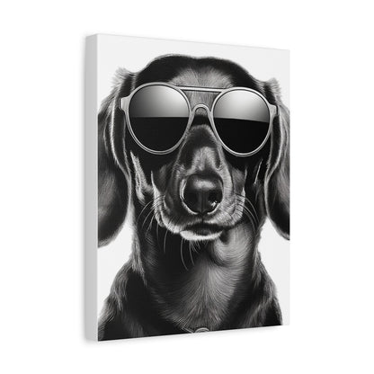 Stylish Dog Canvas Wall Art Dog Lover Gift Home Decor, Black and White Game Room