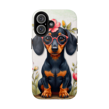 Cute Dachshund Phone Case, Dog Lover Gift, Tough Phone Cover, Pet Accessory,
