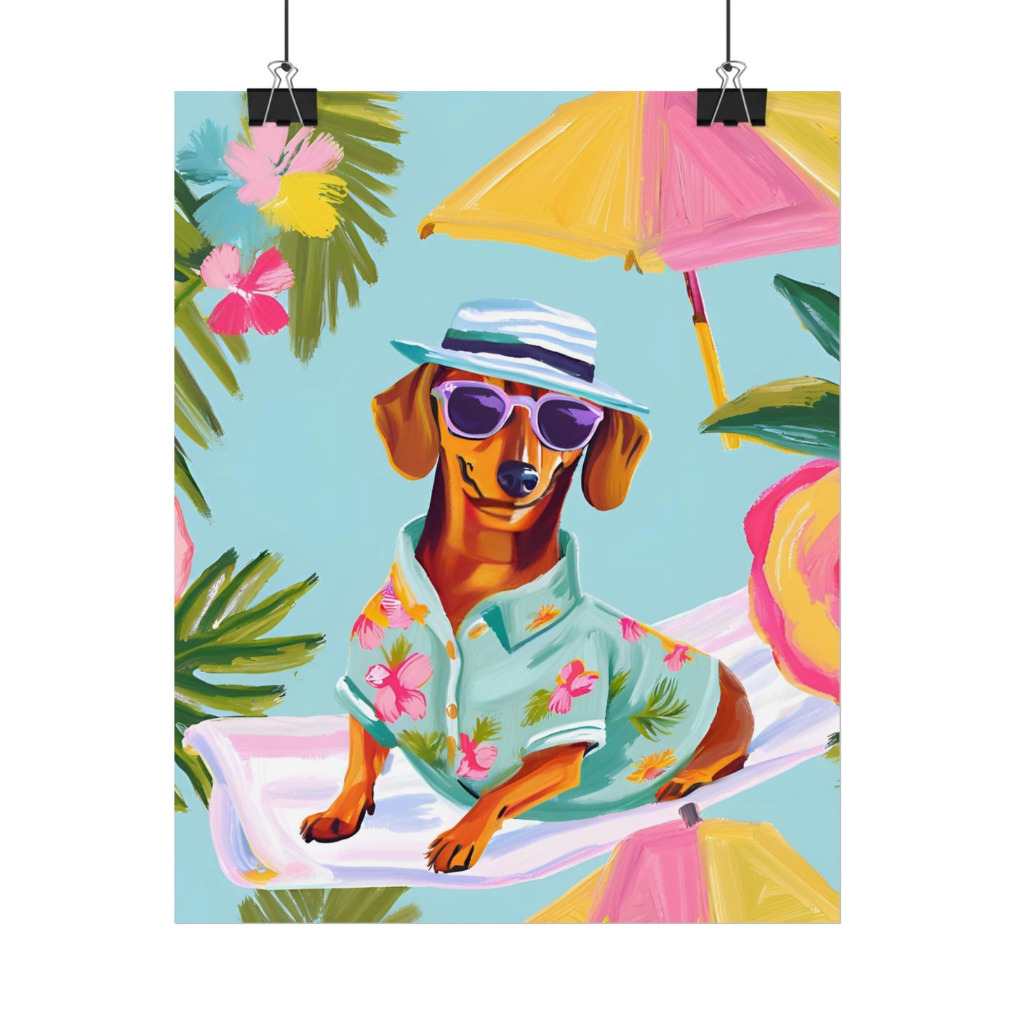 Sophisticated Dachshund Poster Dog Wall Art Animal Lover Game Room Decoration Weiner Dog