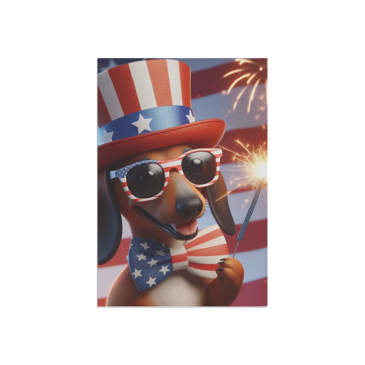 USA Garden Flag Dog Mom Banner Home Decor Dachshund Red Hair