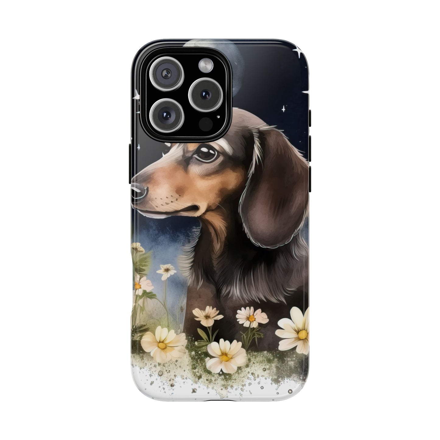Vibrant Dachshund Moonlight Phone Case - Dog Apple Pixel Galaxy