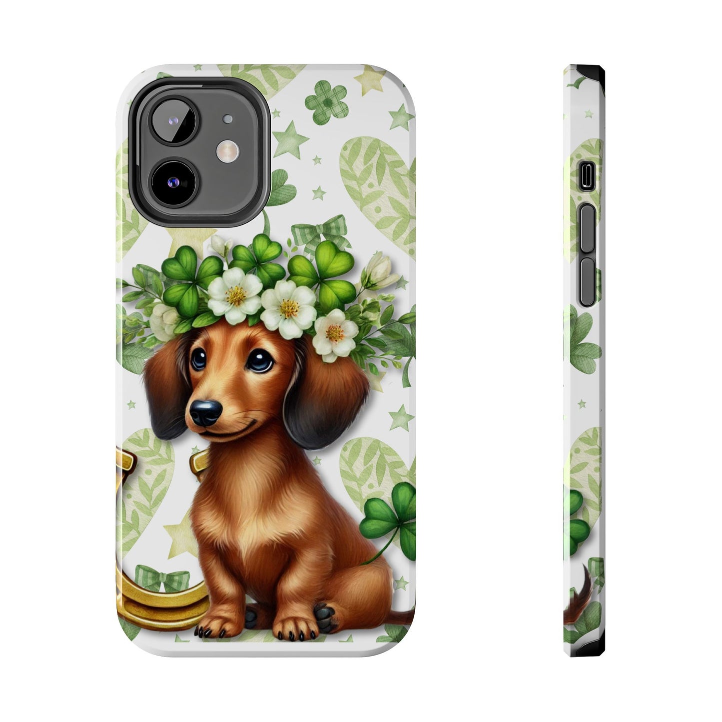 St Patricks Cute Dachshund Phone Case Dog Lover Gift Tough Phone Cover Patty
