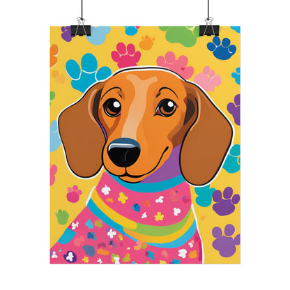 Dachshund Poster Dog Wall Art Animal Lover Kids Room Decoration Girls