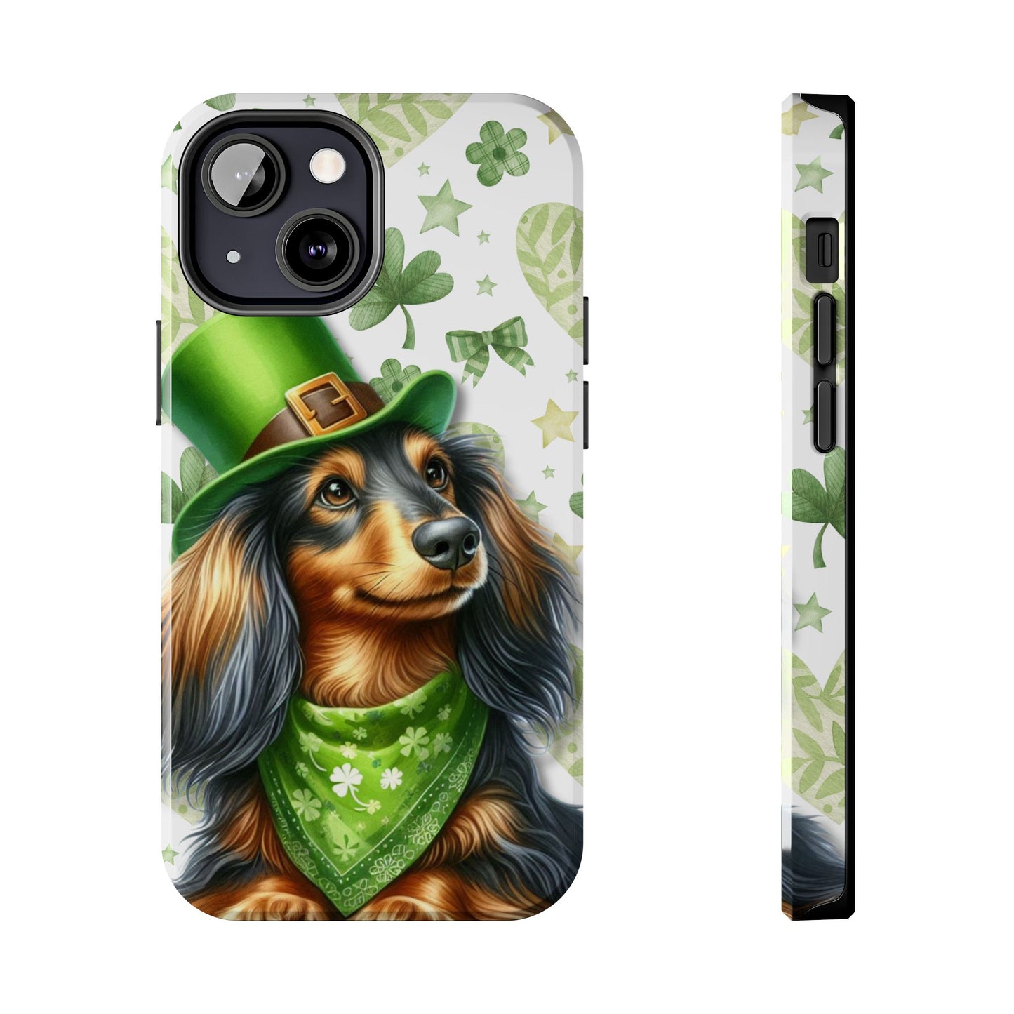 St Patricks Cute Dachshund Phone Case Dog Lover Gift Tough Phone Cover Patty