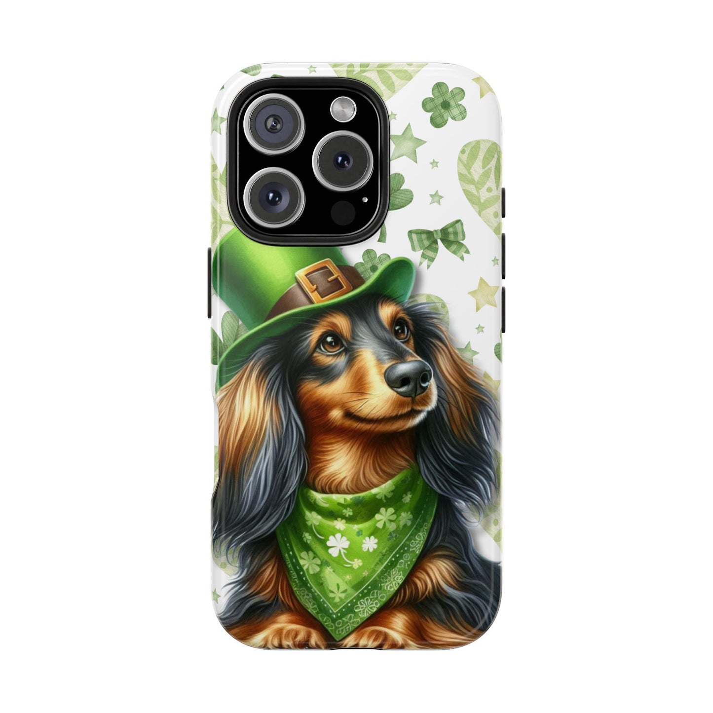 St Patricks Cute Dachshund Phone Case Dog Lover Gift Tough Phone Cover Patty