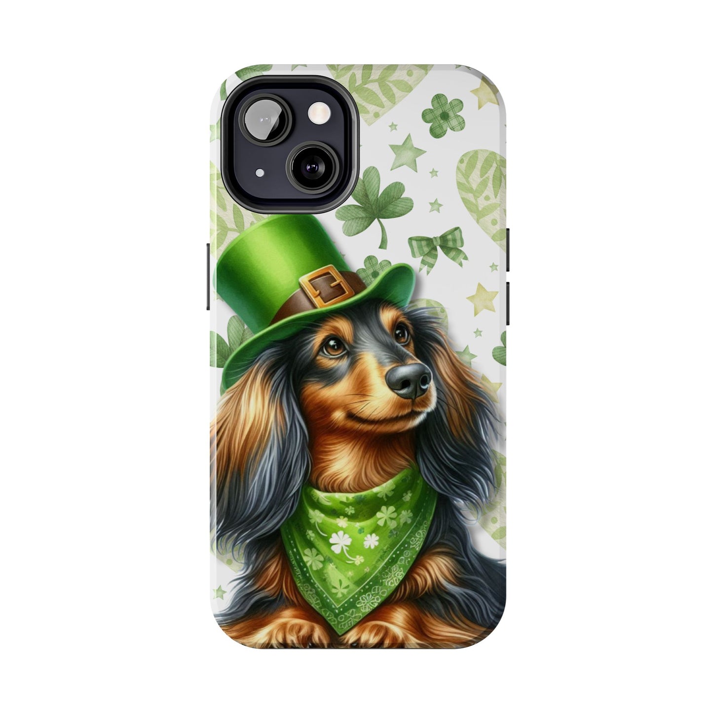 St Patricks Cute Dachshund Phone Case Dog Lover Gift Tough Phone Cover Patty