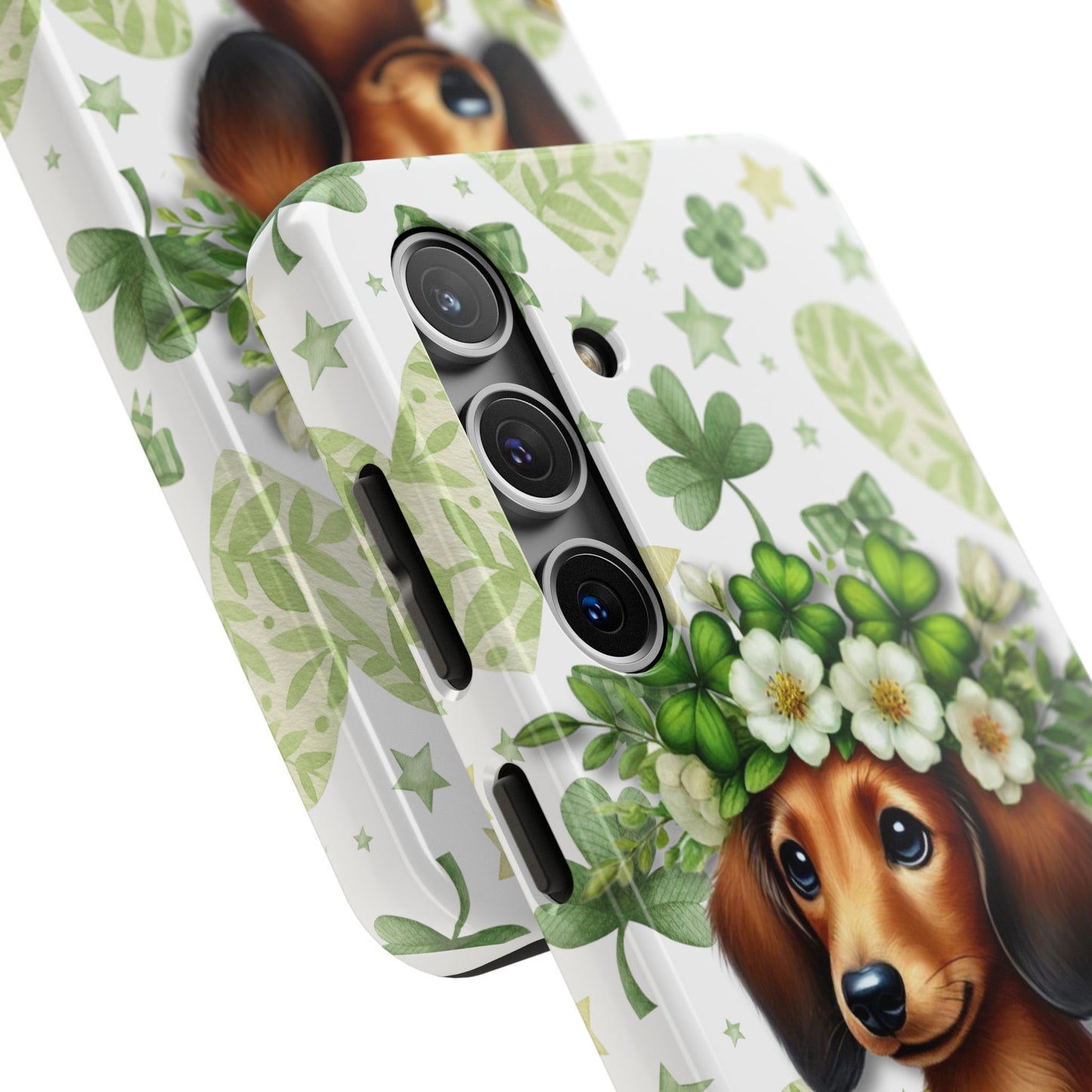 St Patricks Cute Dachshund Phone Case Dog Lover Gift Tough Phone Cover Patty