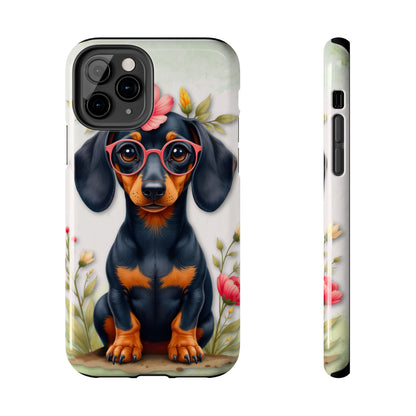 Cute Dachshund Phone Case, Dog Lover Gift, Tough Phone Cover, Pet Accessory,