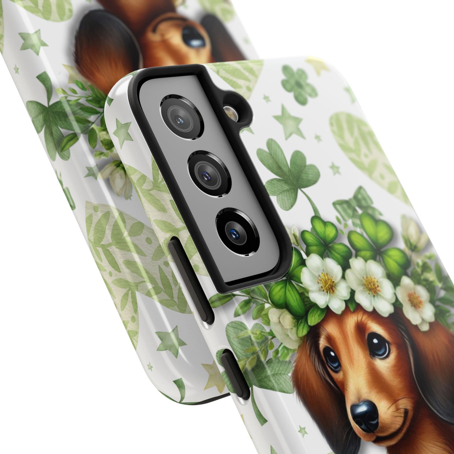 St Patricks Cute Dachshund Phone Case Dog Lover Gift Tough Phone Cover Patty