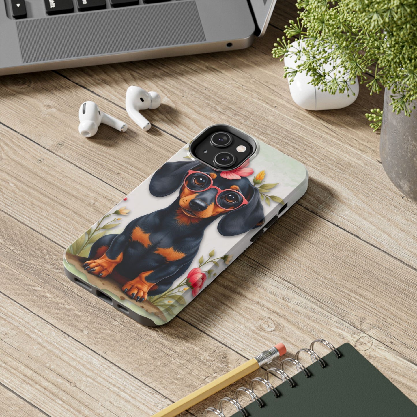 Cute Dachshund Phone Case, Dog Lover Gift, Tough Phone Cover, Pet Accessory,
