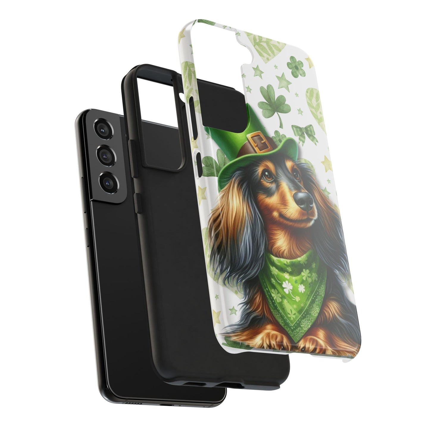 St Patricks Cute Dachshund Phone Case Dog Lover Gift Tough Phone Cover Patty