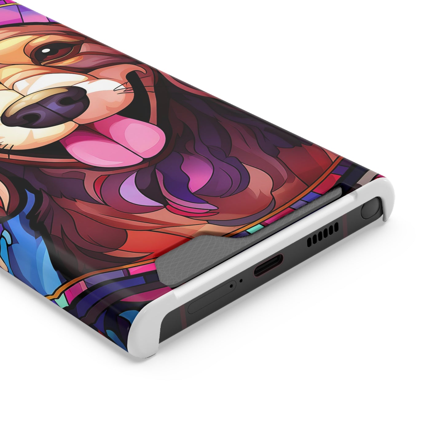 Stained Glass Dachshund Phone Case, Trendy Wallet Case for Dog Lovers, Cute Card Holder Cover