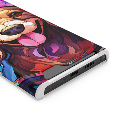 Stained Glass Dachshund Phone Case, Trendy Wallet Case for Dog Lovers, Cute Card Holder Cover