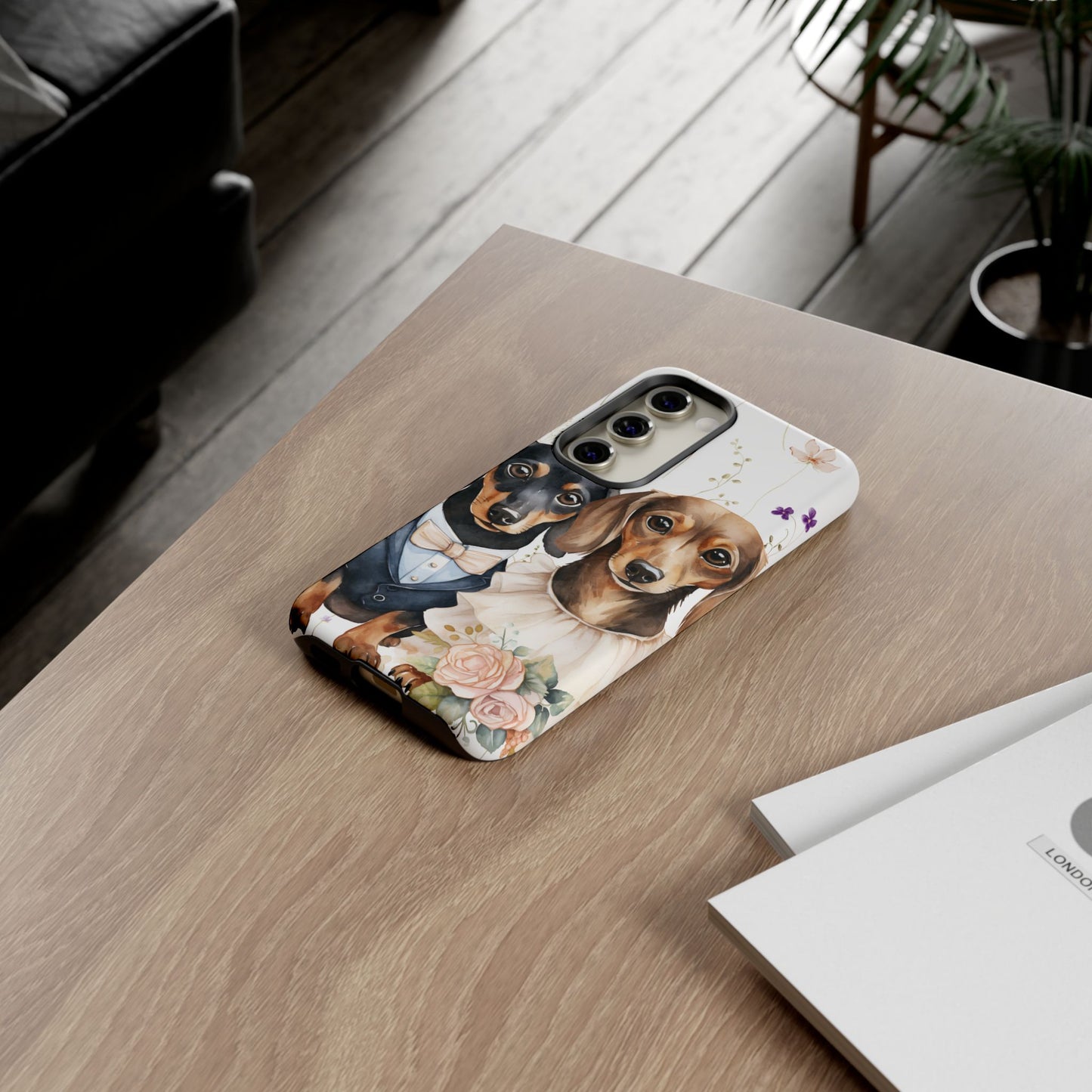 Wedding Dachshund Dog Phone Case - Bridal Gift Flower Girl Apple Pixel Galaxy