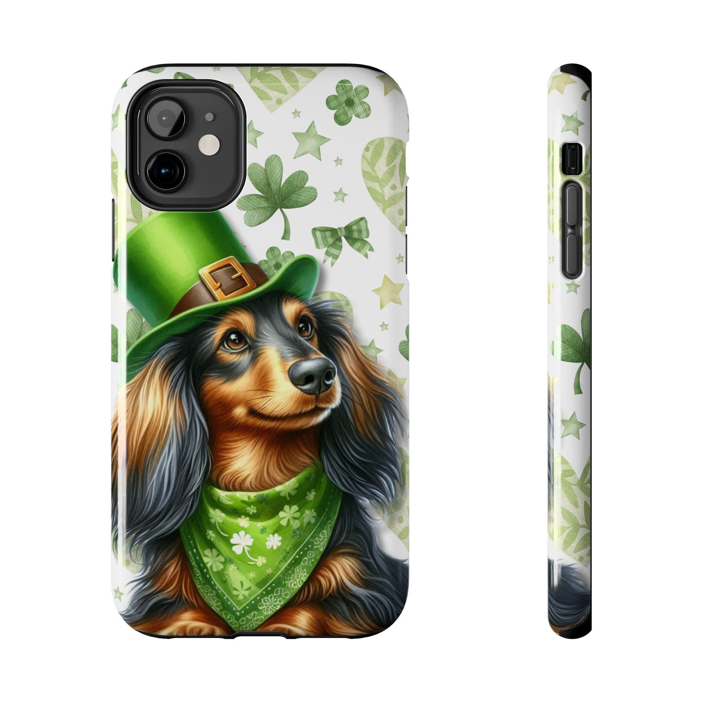 St Patricks Cute Dachshund Phone Case Dog Lover Gift Tough Phone Cover Patty