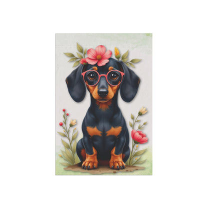 Floral Spring Garden Flag Dog Mom Banner Home Decor Dachshund