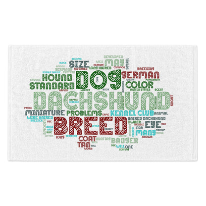 Dachshund Word Art Rally Towel, Perfect for Dog Lovers, Pet Shows, Gifts for Dog
