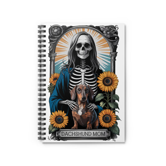 Tarot Dachshund Mom Art Inspired Spiral Notebook Pet Journal, Dog Lover Gift