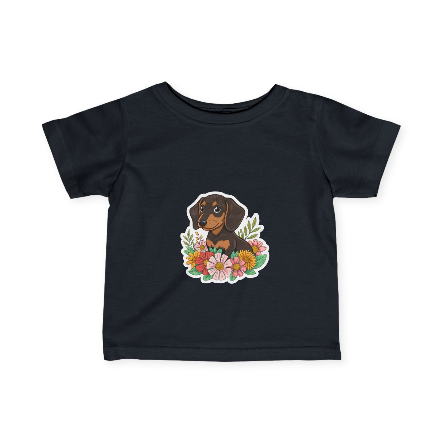 Floral Dachshund Infant Tee Toddler TShirt Cute Baby Shirt Dog Lover Gift Spring